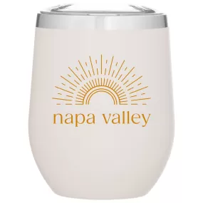 12 Oz. Stainless Insulated Stemless Wine Cup Printed with a Customizable SUNSHINE COLLECTION Design