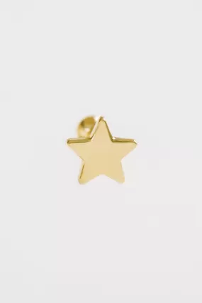 14k Gold Star Pendant Barbell Ear Stud Piercing