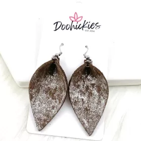 2 Brown Shimmer Petal Earrings