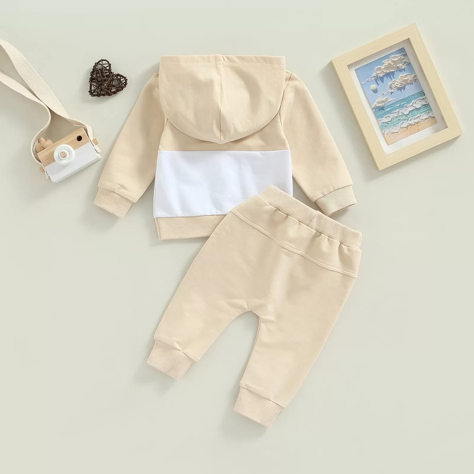 2 Pieces Set Baby Kid Boys Color-blocking Tops And Solid Color Pants Wholesale 231130293