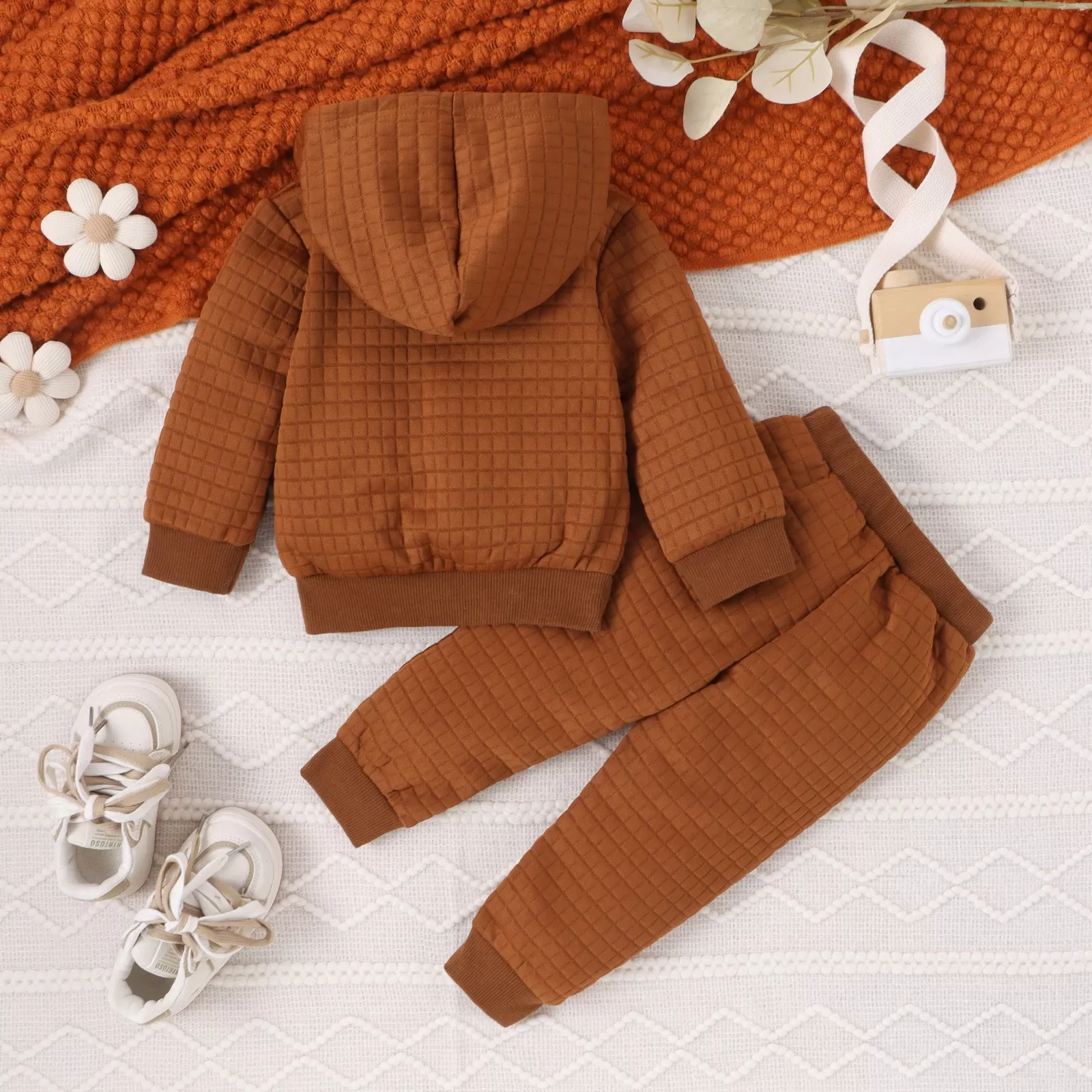 2 Pieces Set Baby Kid Girls Boys Solid Color Hoodies Sweatshirts And Pants Wholesale 24011138