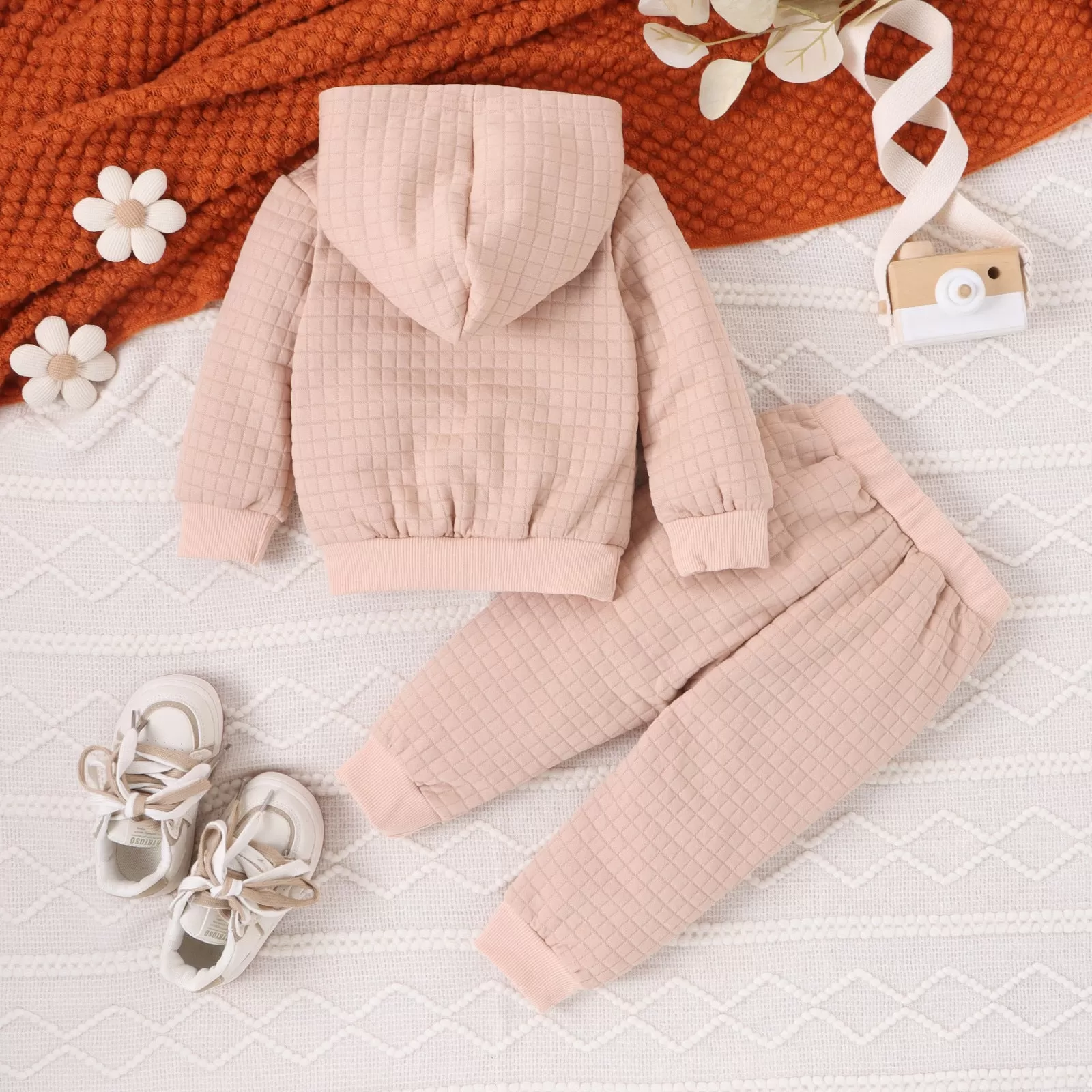 2 Pieces Set Baby Kid Girls Boys Solid Color Hoodies Sweatshirts And Pants Wholesale 24011138