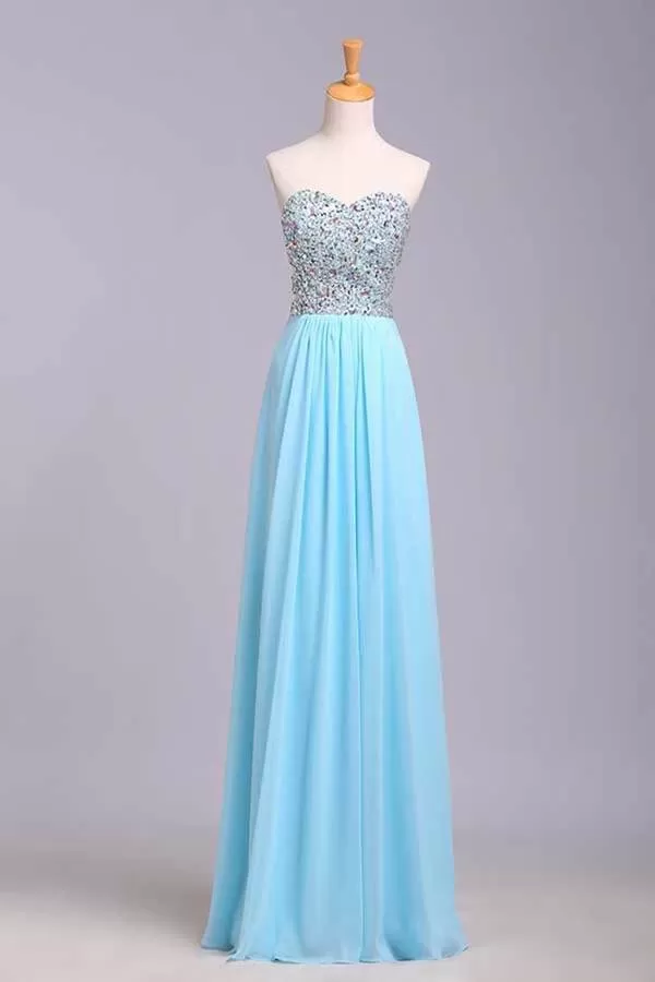 2024 Prom Dresses A-Line Sweetheart Chiffon Floor Length With PNNN8K43