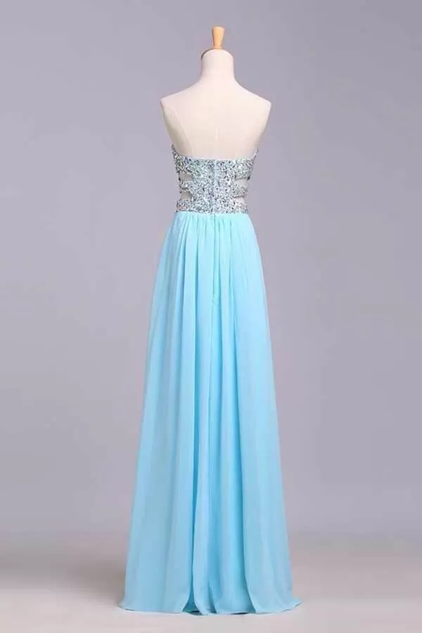 2024 Prom Dresses A-Line Sweetheart Chiffon Floor Length With PNNN8K43