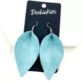 2.5 Pastel Glazed Petal Earrings - Blue