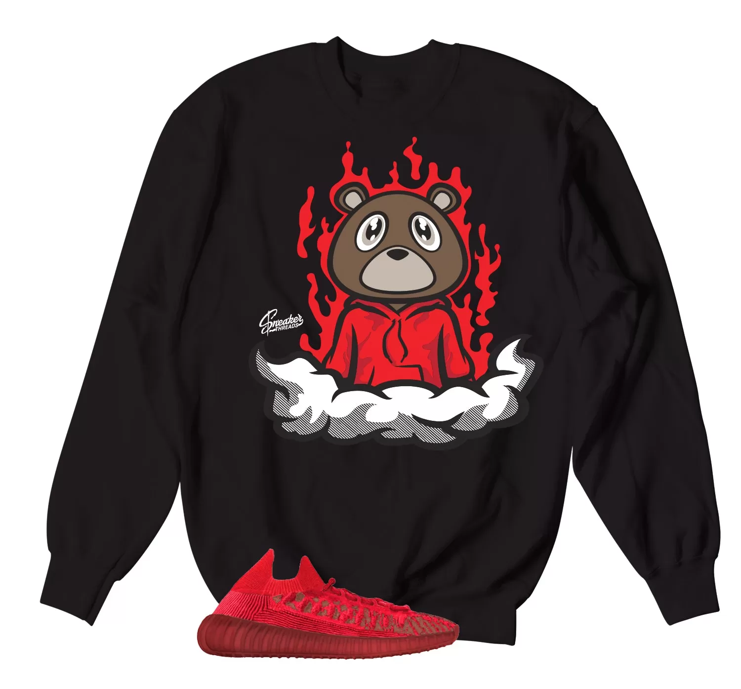 350 Slate Red Fly Bear Sweater