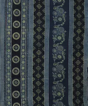 3m indigo hand printed cotton ajrakh kurta material