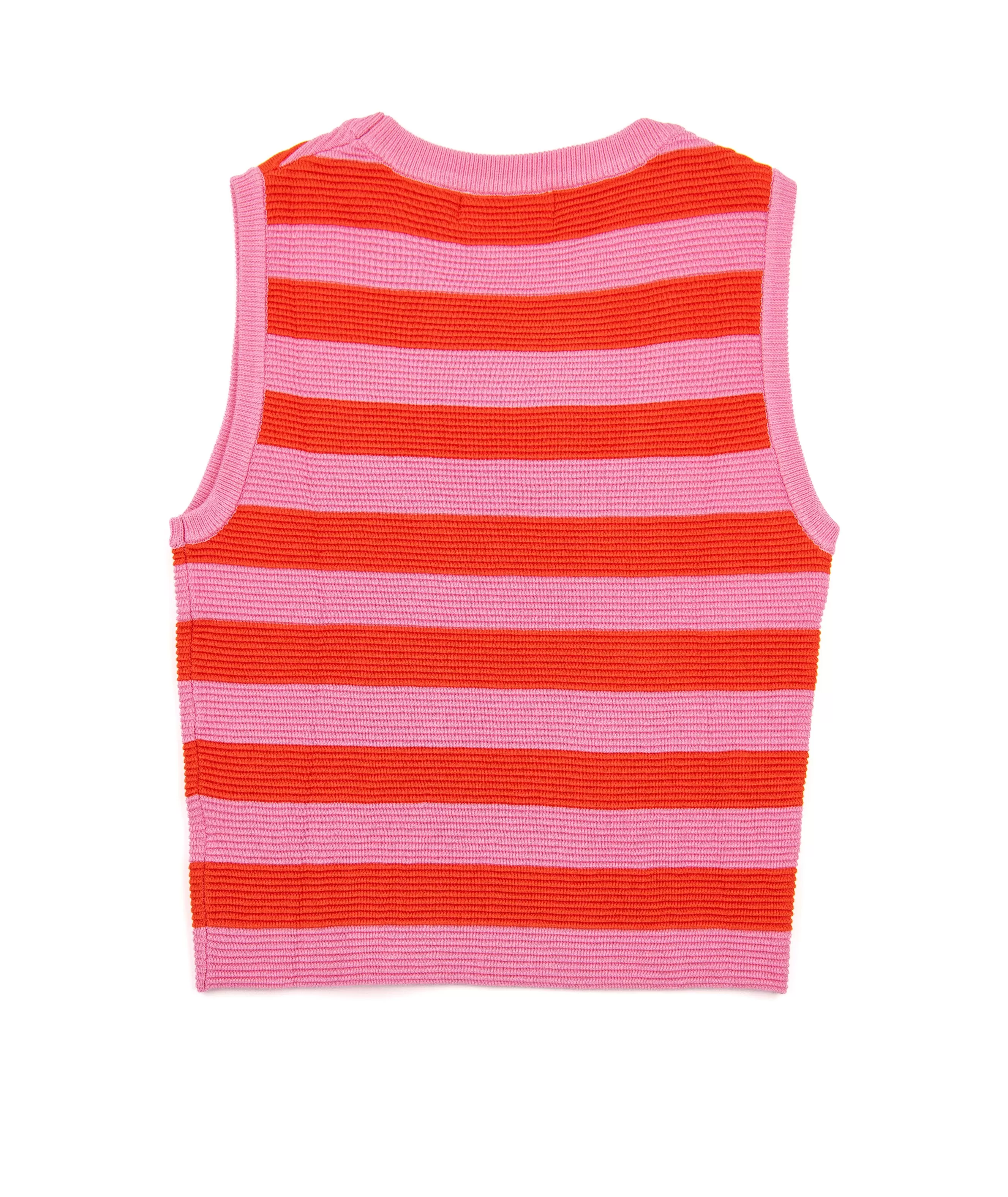 8apart Women Sunny Pink/Orange Striped Knit Tank