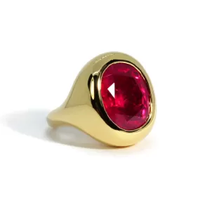 A & Furst - Essential - One of a Kind Cocktail Ring with Rubellite, 18k Yellow Gold