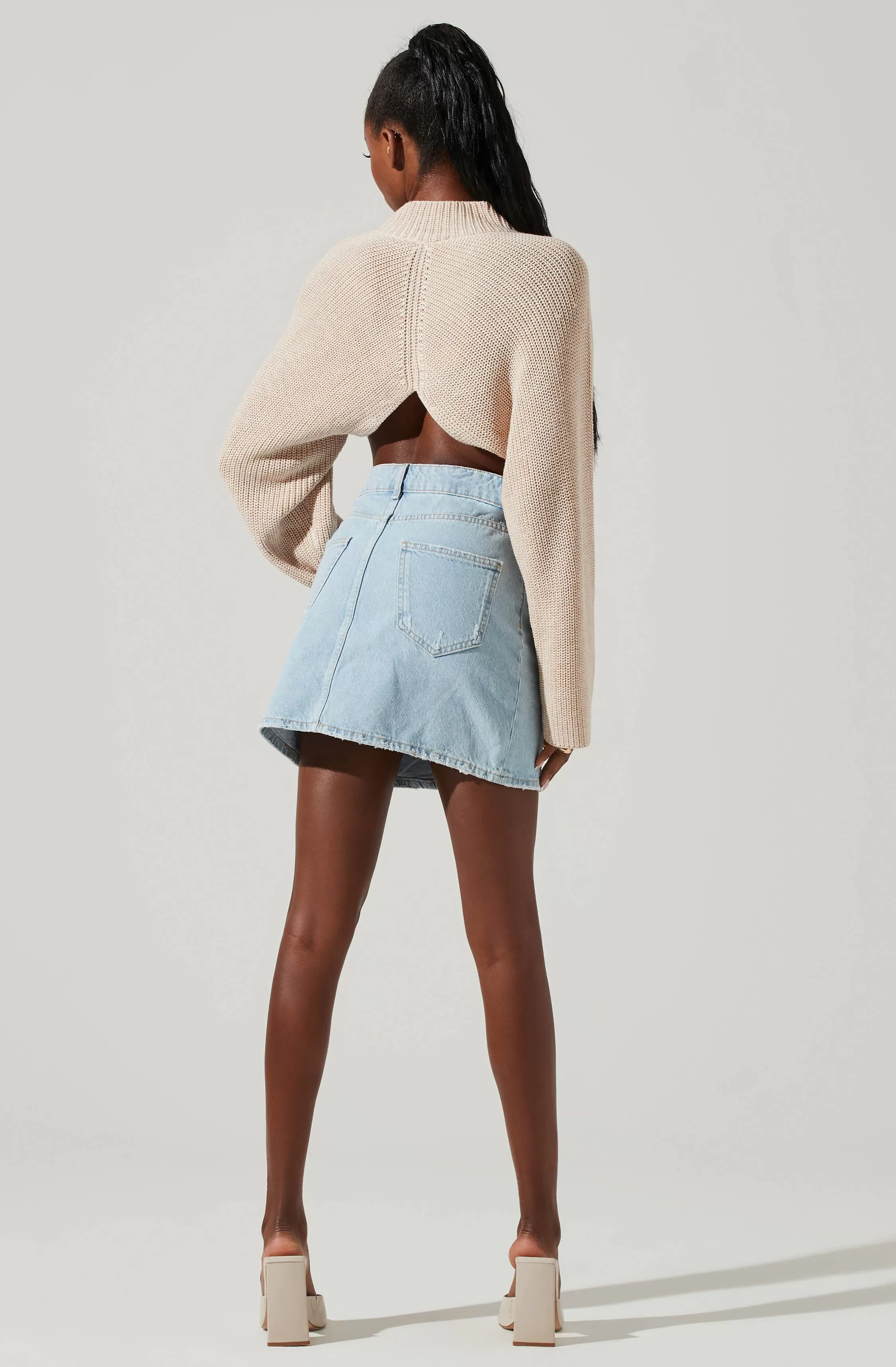 Ace Cropped Mock Neck Sweater