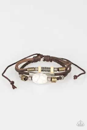 Across the Globe Brown Urban Slide Bracelet - Paparazzi Accessories