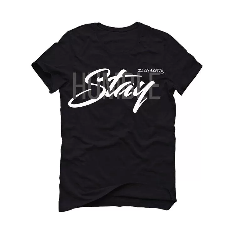 Air Jordan 4 Black Cat "2020" Black T-Shirt (Stay Humble)