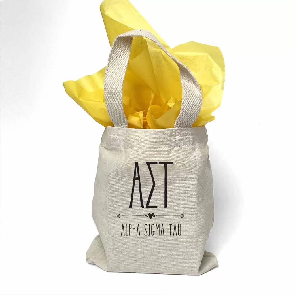 Alpha Sigma Tau Boho Design on Mini Tote Gift Bag