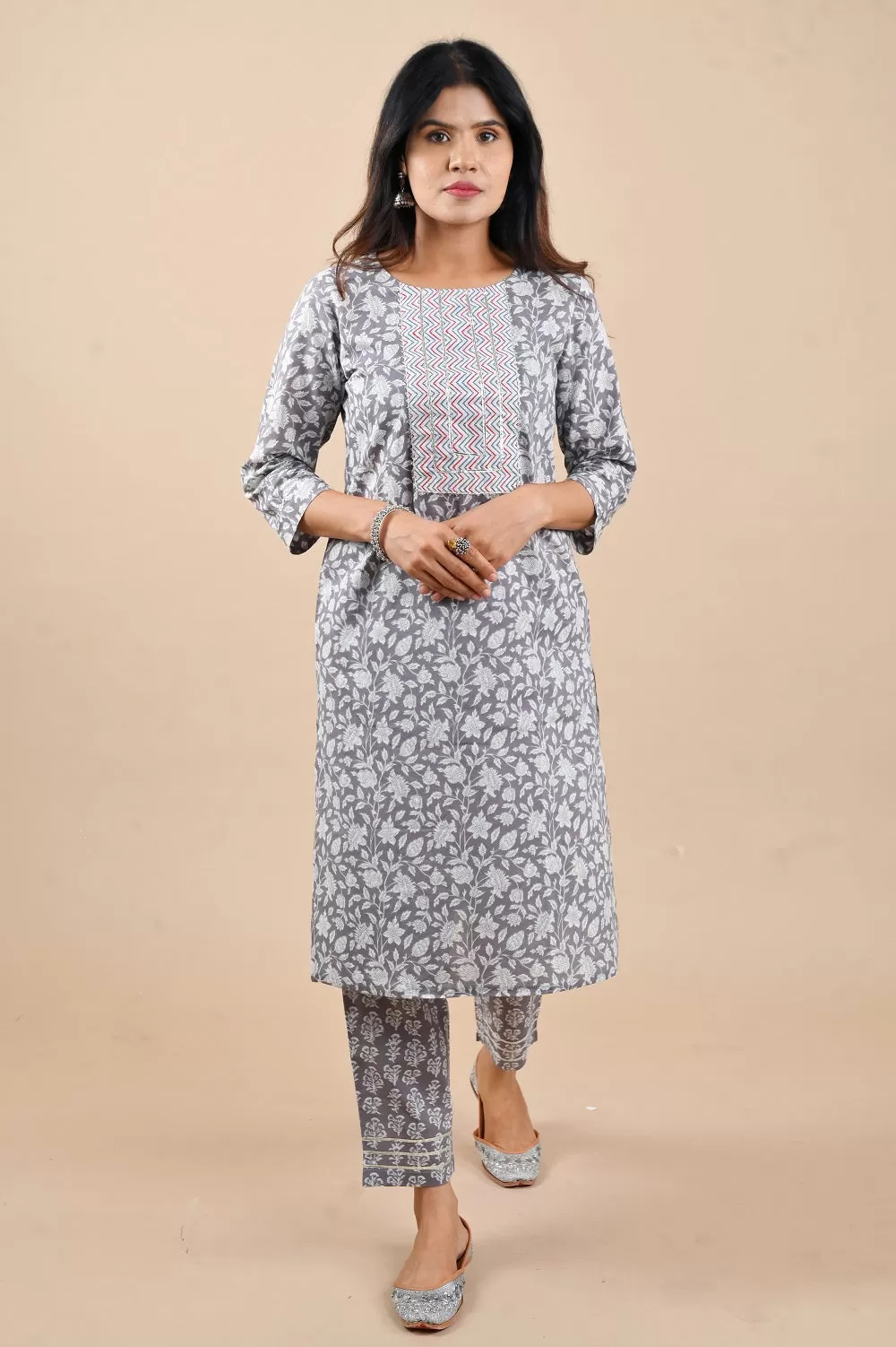 Amber Sanganeri Cotton kurta Set