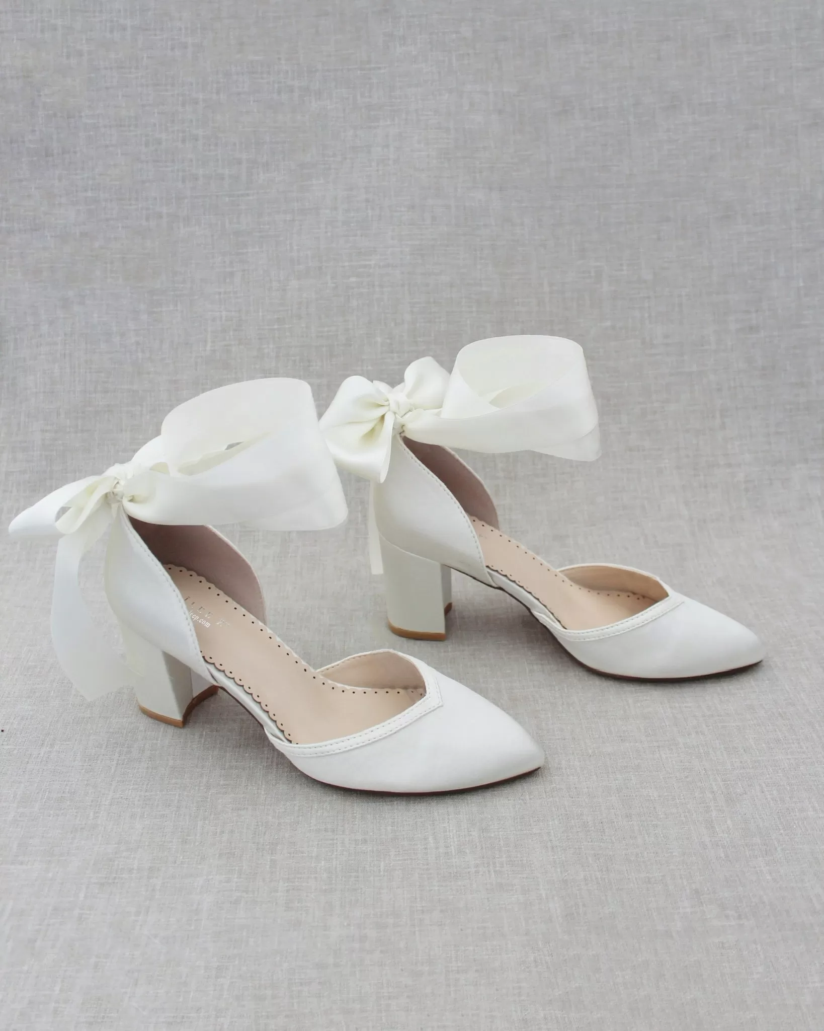 Ankle Wrap Tie Wedding Block Heels