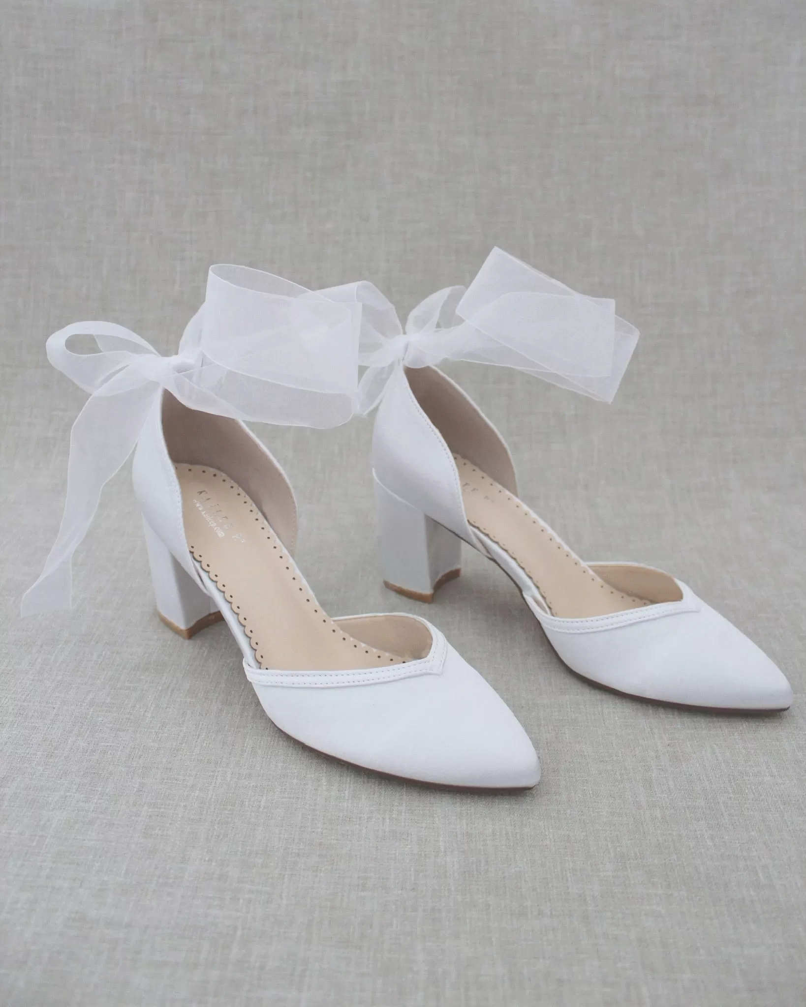 Ankle Wrap Tie Wedding Block Heels