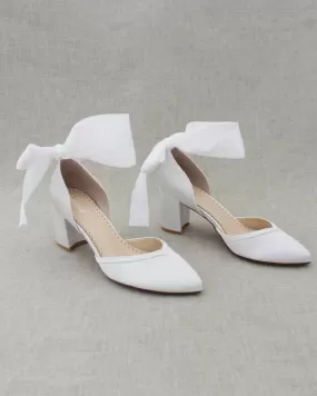 Ankle Wrap Tie Wedding Block Heels