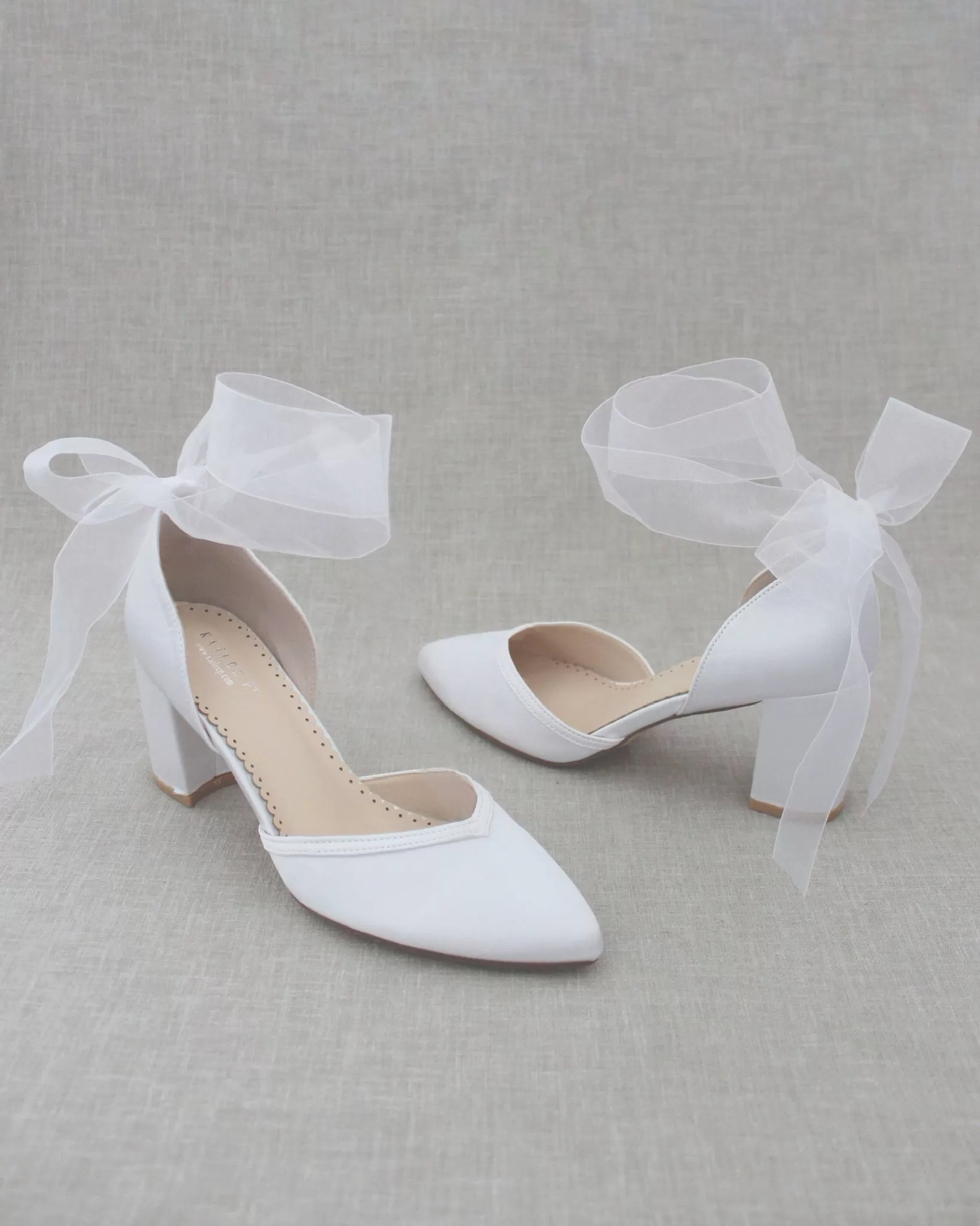 Ankle Wrap Tie Wedding Block Heels