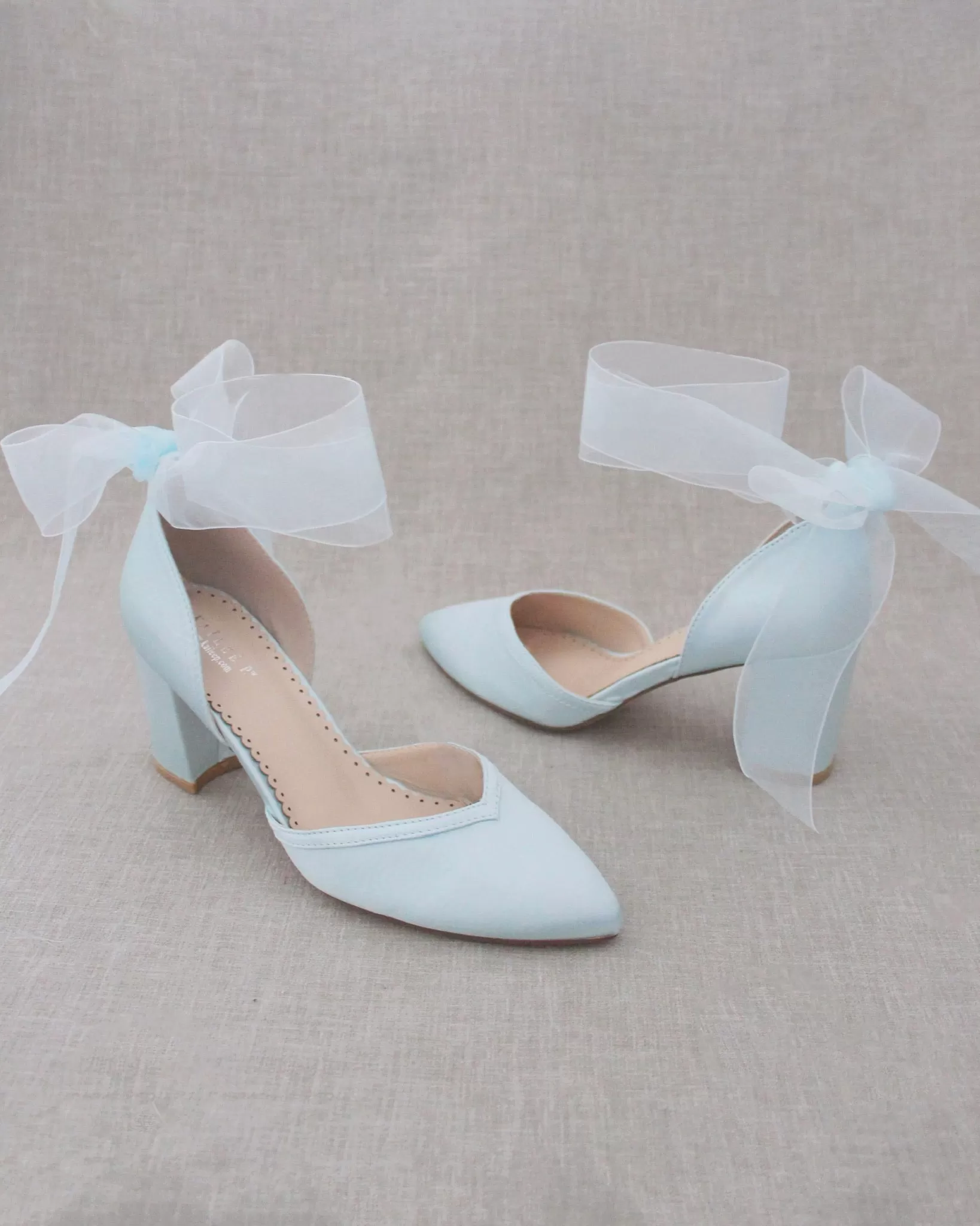 Ankle Wrap Tie Wedding Block Heels