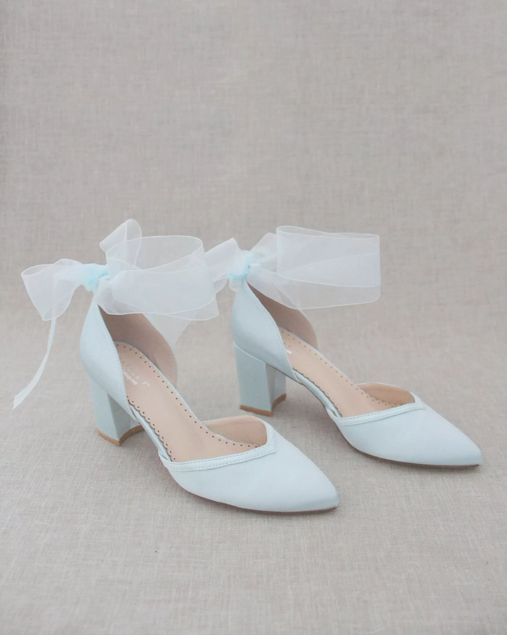 Ankle Wrap Tie Wedding Block Heels