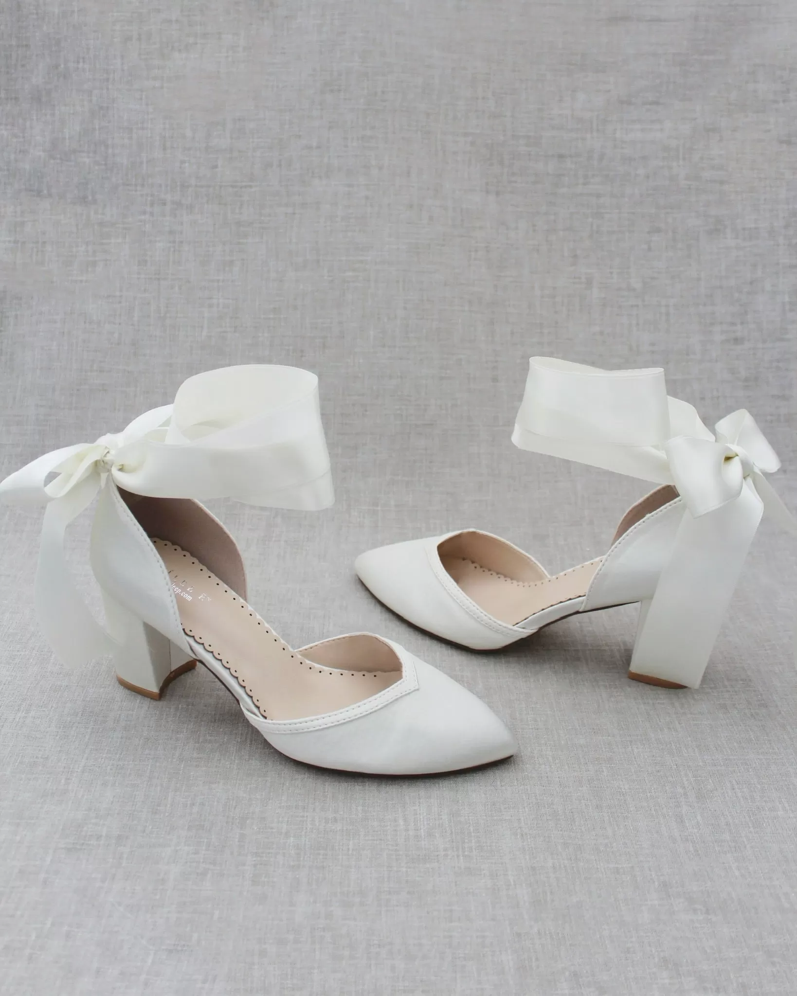 Ankle Wrap Tie Wedding Block Heels