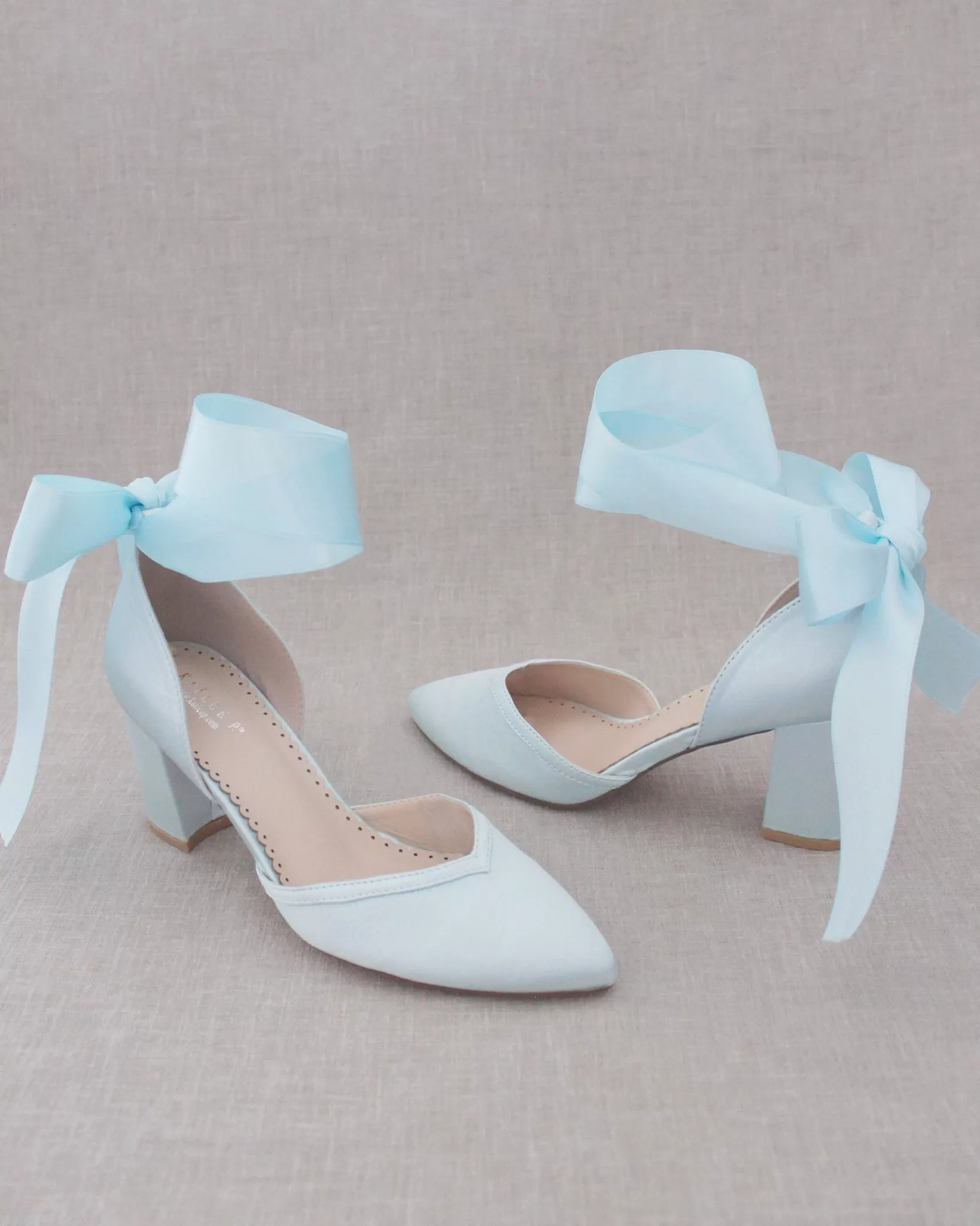 Ankle Wrap Tie Wedding Block Heels