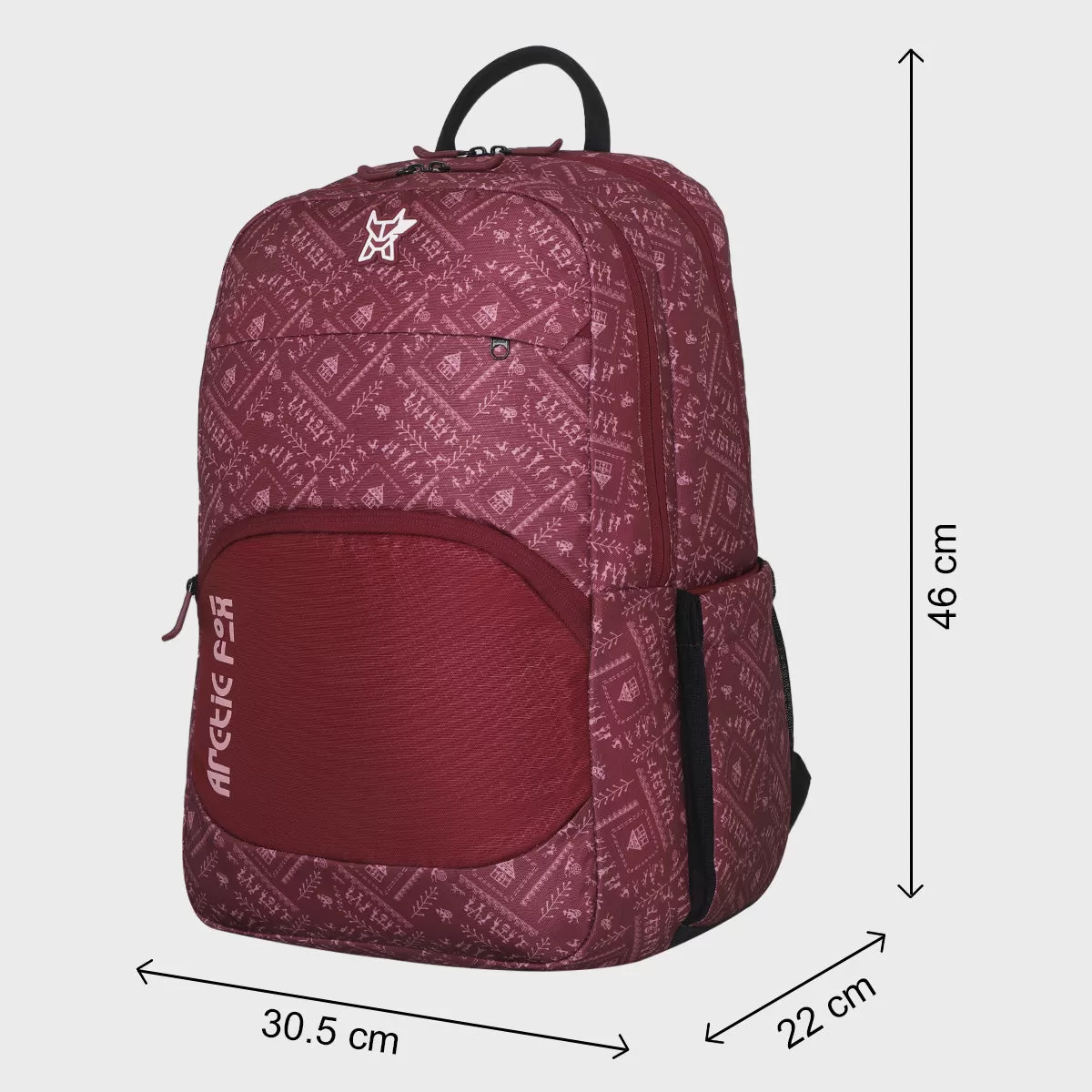 Arctic Fox Warli Tawny Port Laptop Backpack