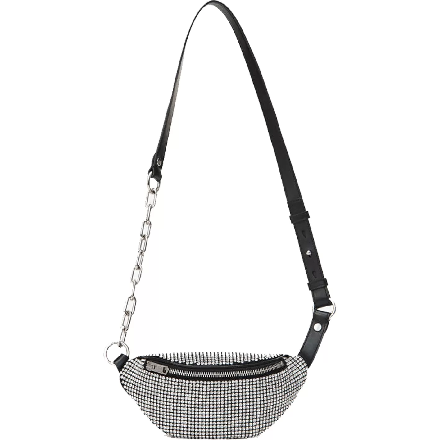 Attica Mini Rhinestone Fanny Pack, White