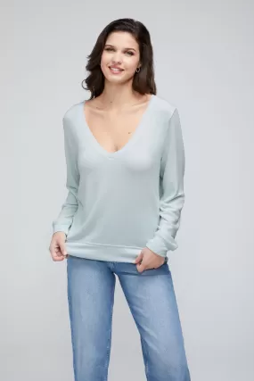 Baggy Beach Jumper Deep V | Morning Mist