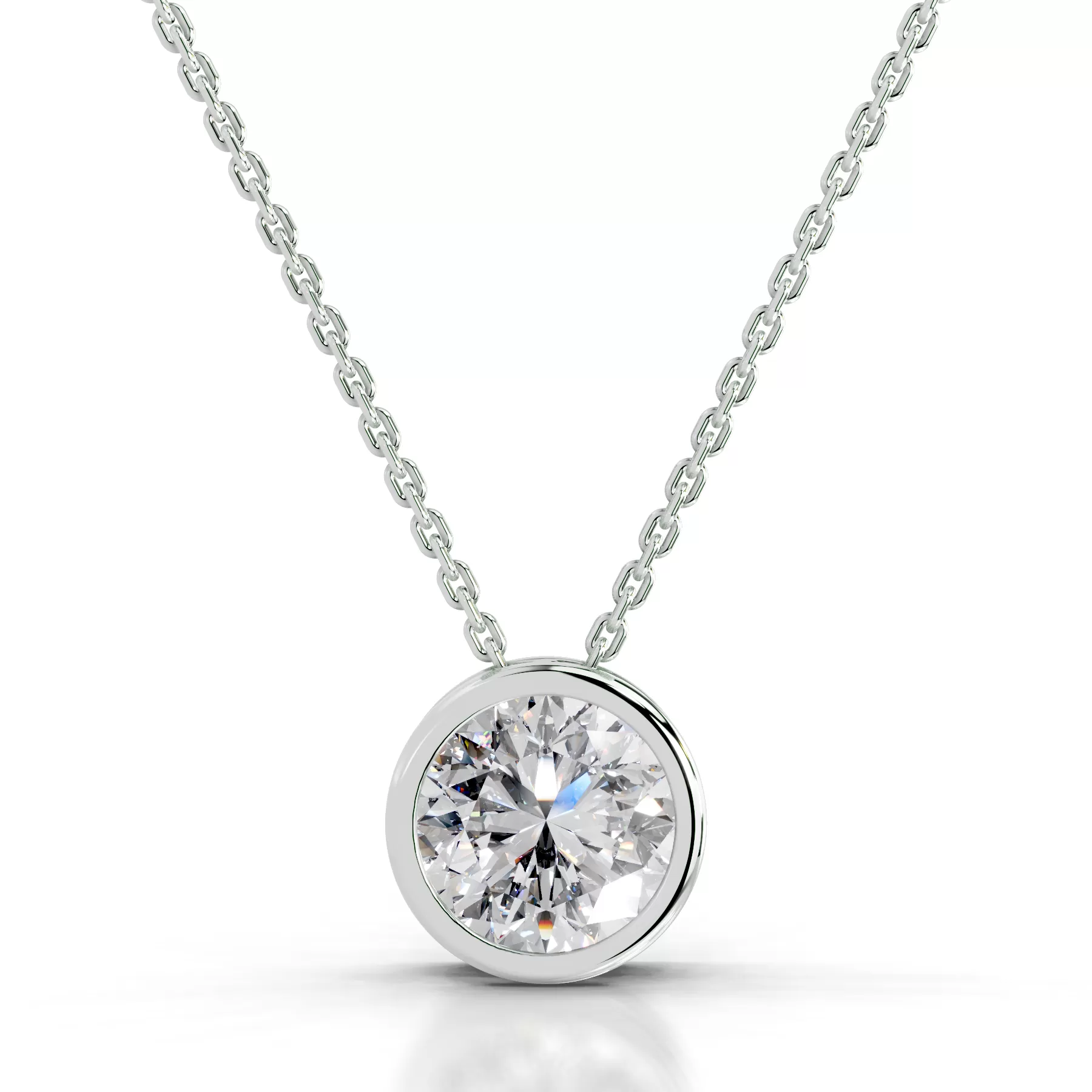 Beyonce Diamond Pendant   (2 Carat) -18K White Gold