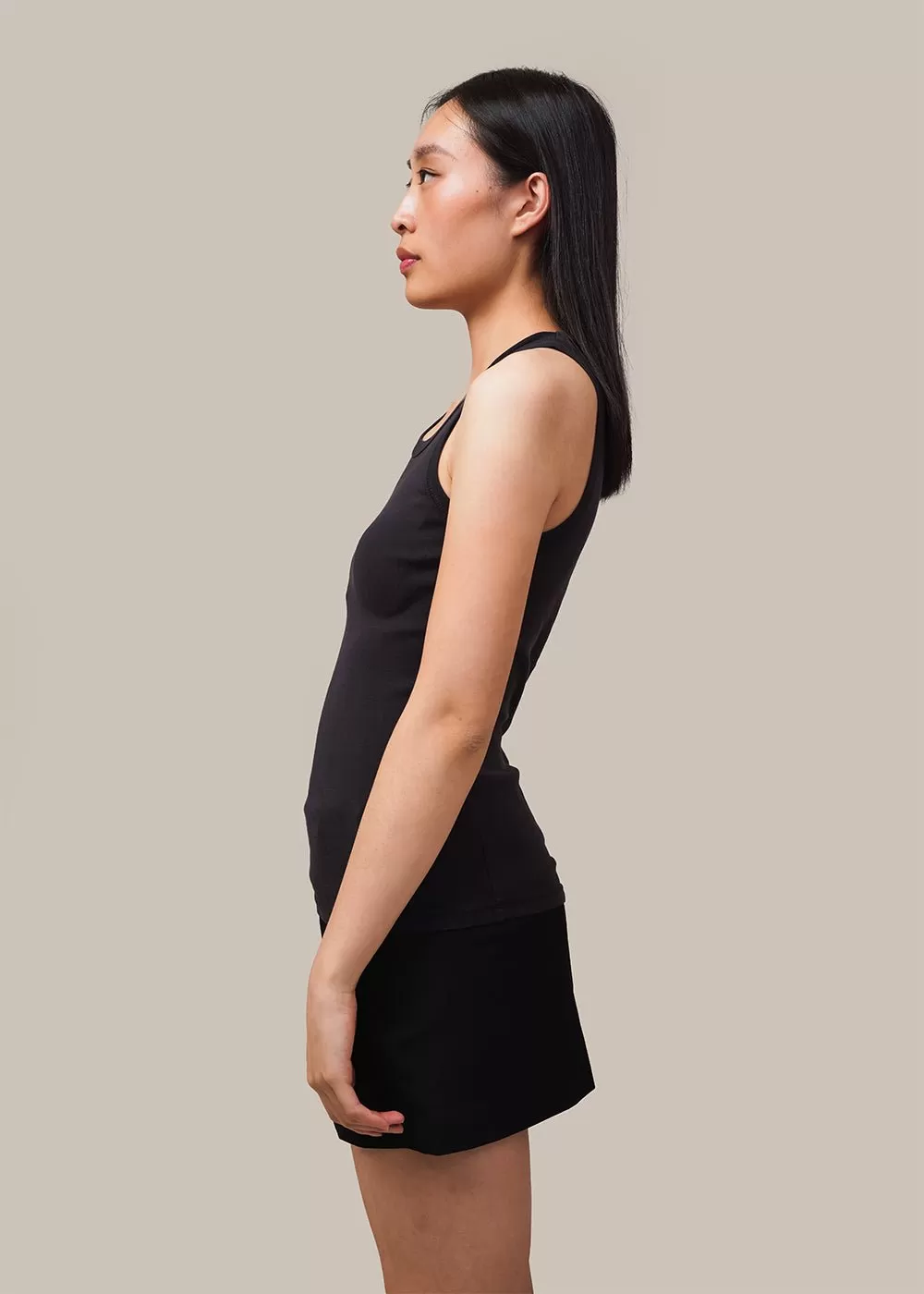 Black Organic Cotton Singlet