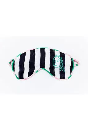 Black Stripe Filipa Silk Sleep Mask