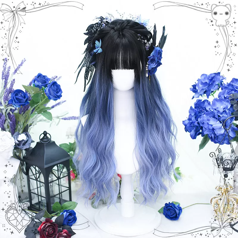 Blue Galaxy Night Wavy Long Wig