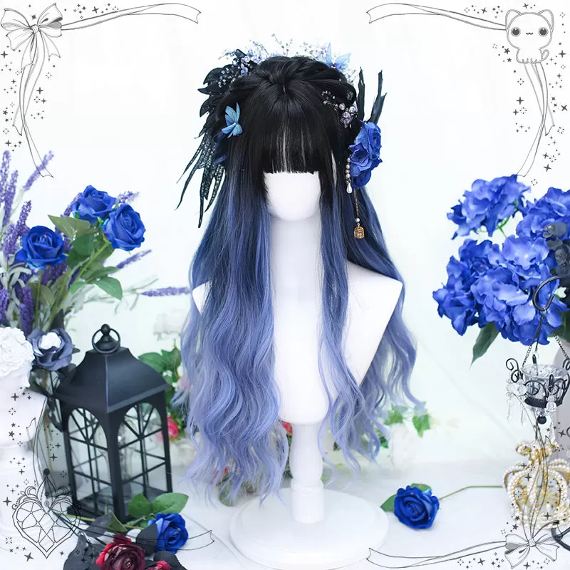 Blue Galaxy Night Wavy Long Wig