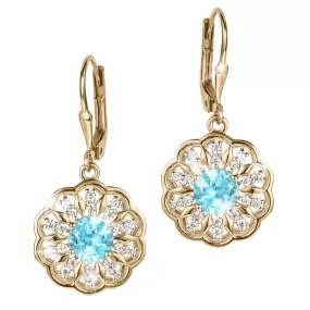 Blue Topaz Bloom Earrings