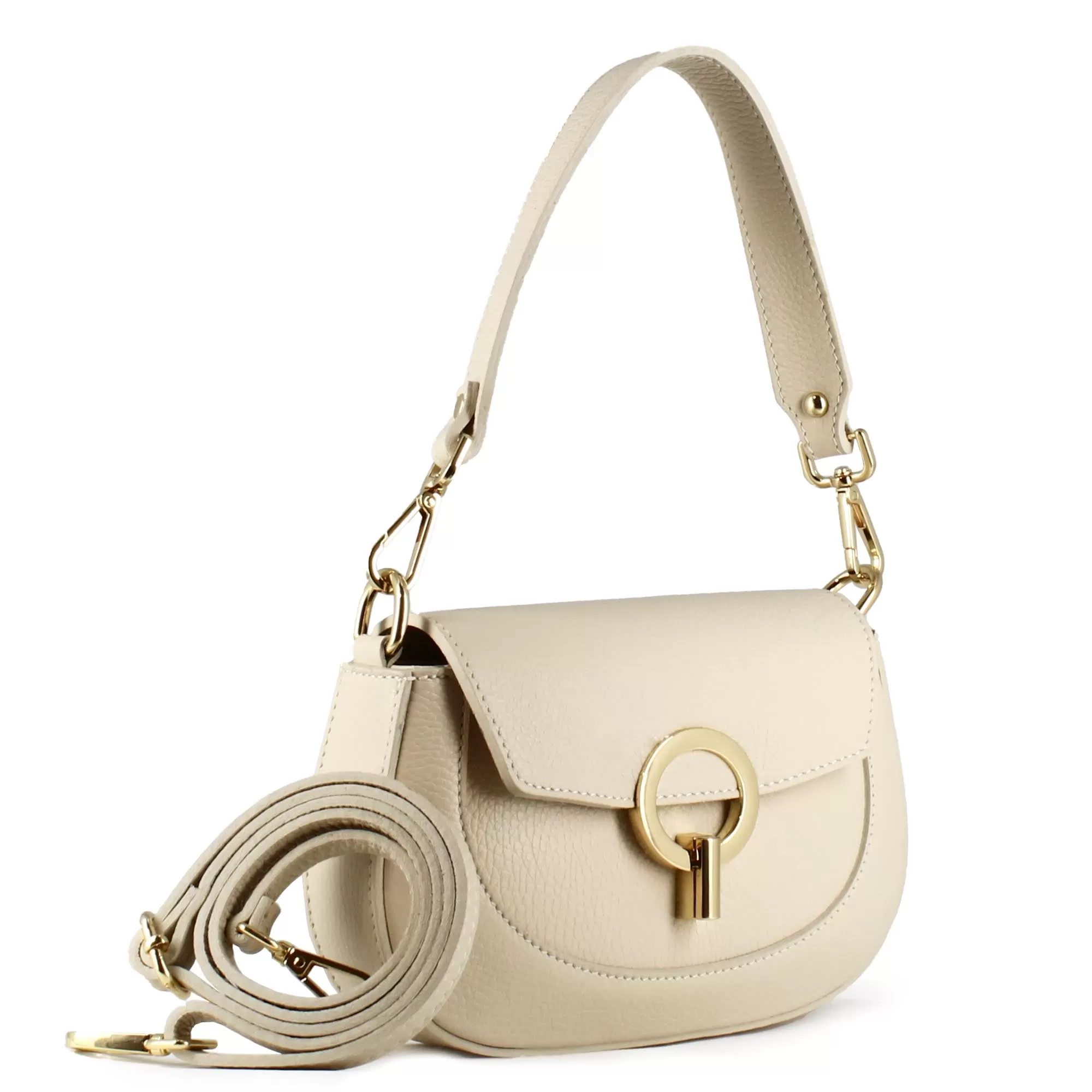 Borsa a mano Grace da donna in pelle colore beige