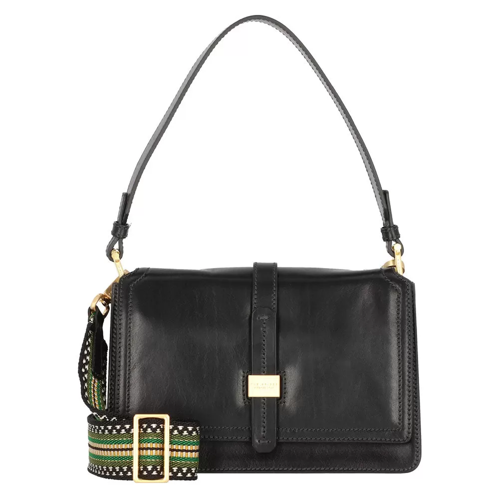 Borsa Donna Media a Spalla con Tracolla THE BRIDGE in Pelle Nera linea Beatrice