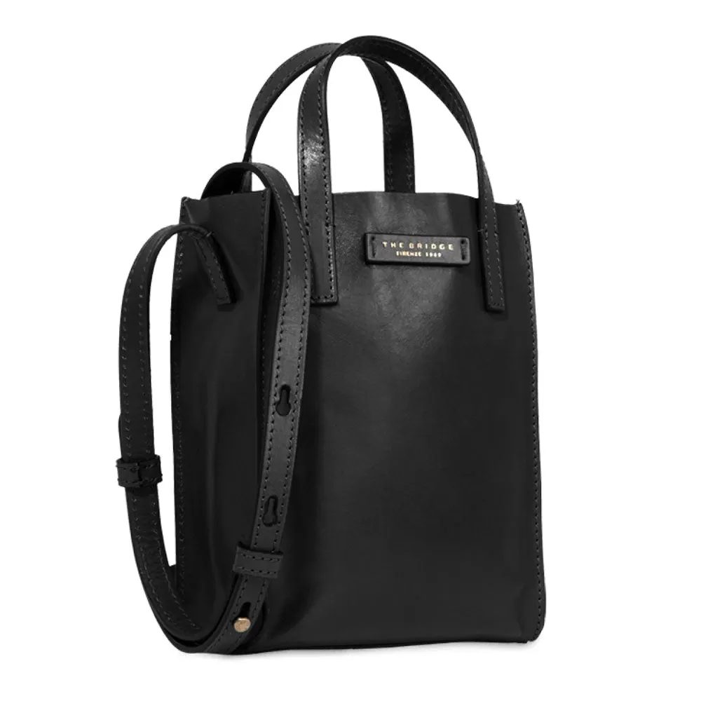 Borsa Donna Small a Mano THE BRIDGE in Pelle Nera linea Mirra