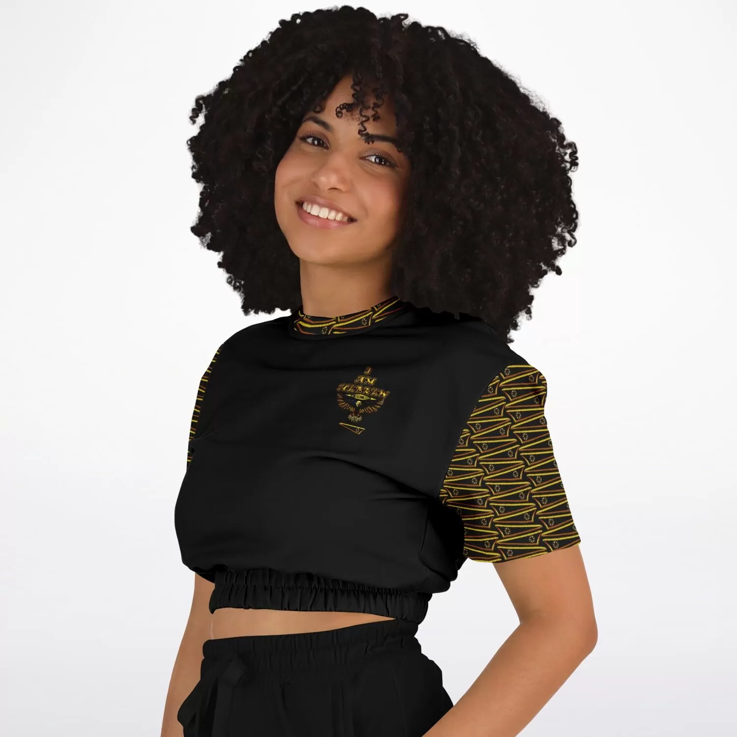 BREWZ Elected Designer Fashion Cropped Short Sleeve Sweatshirt