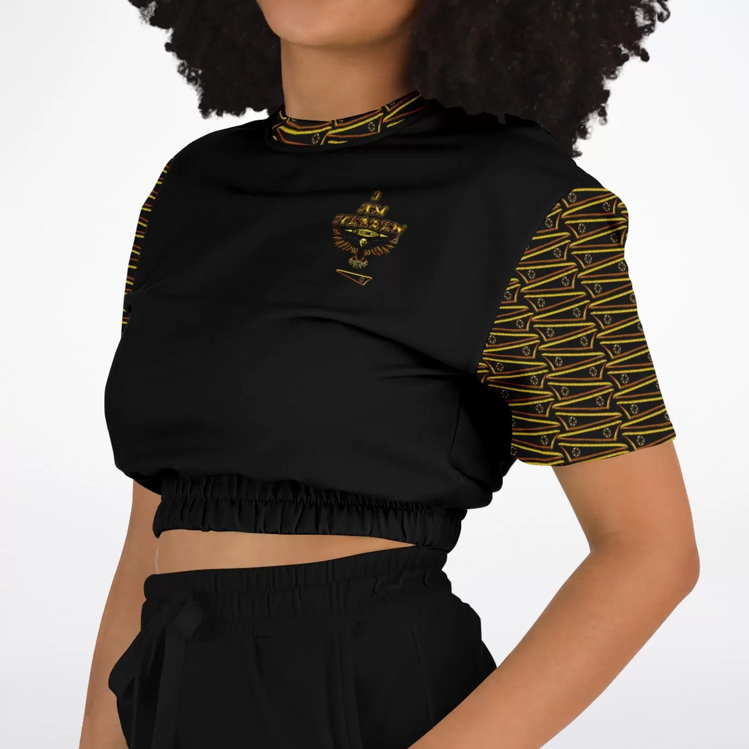 BREWZ Elected Designer Fashion Cropped Short Sleeve Sweatshirt