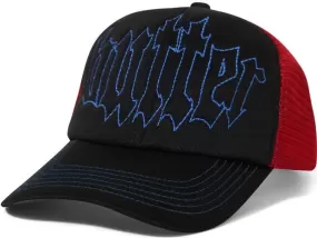 Butter Goods Shock Trucker Hat / Black / Red