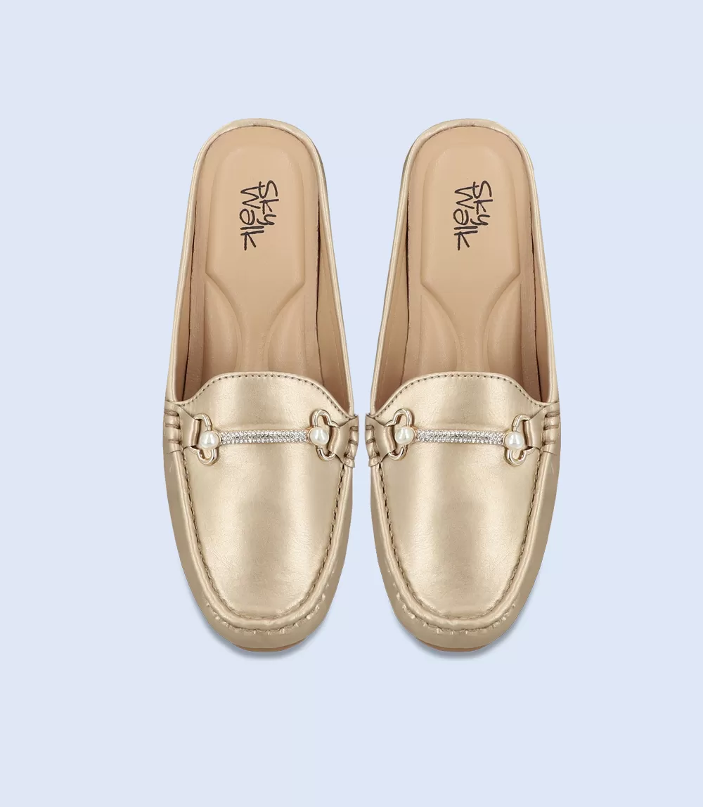 BW8282-GOLDEN-Women Comfort Mules