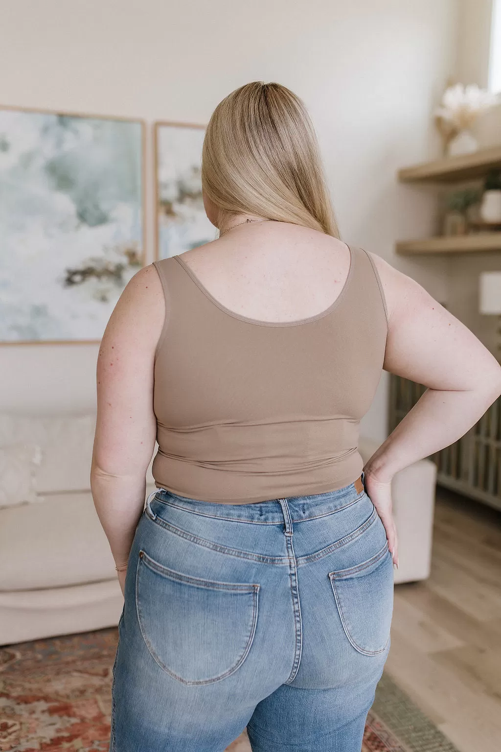 Carefree Seamless Reversible Tank in Light Mocha