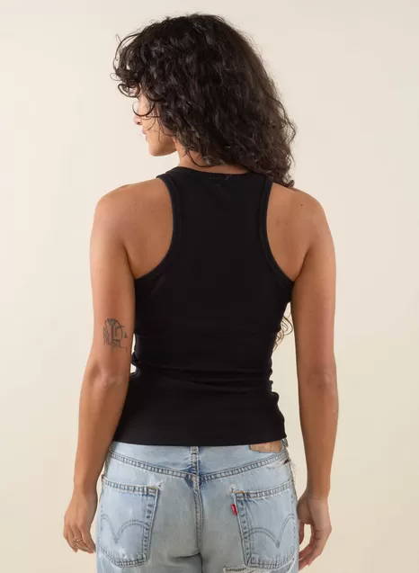 Carter Racer Back Tank in Black