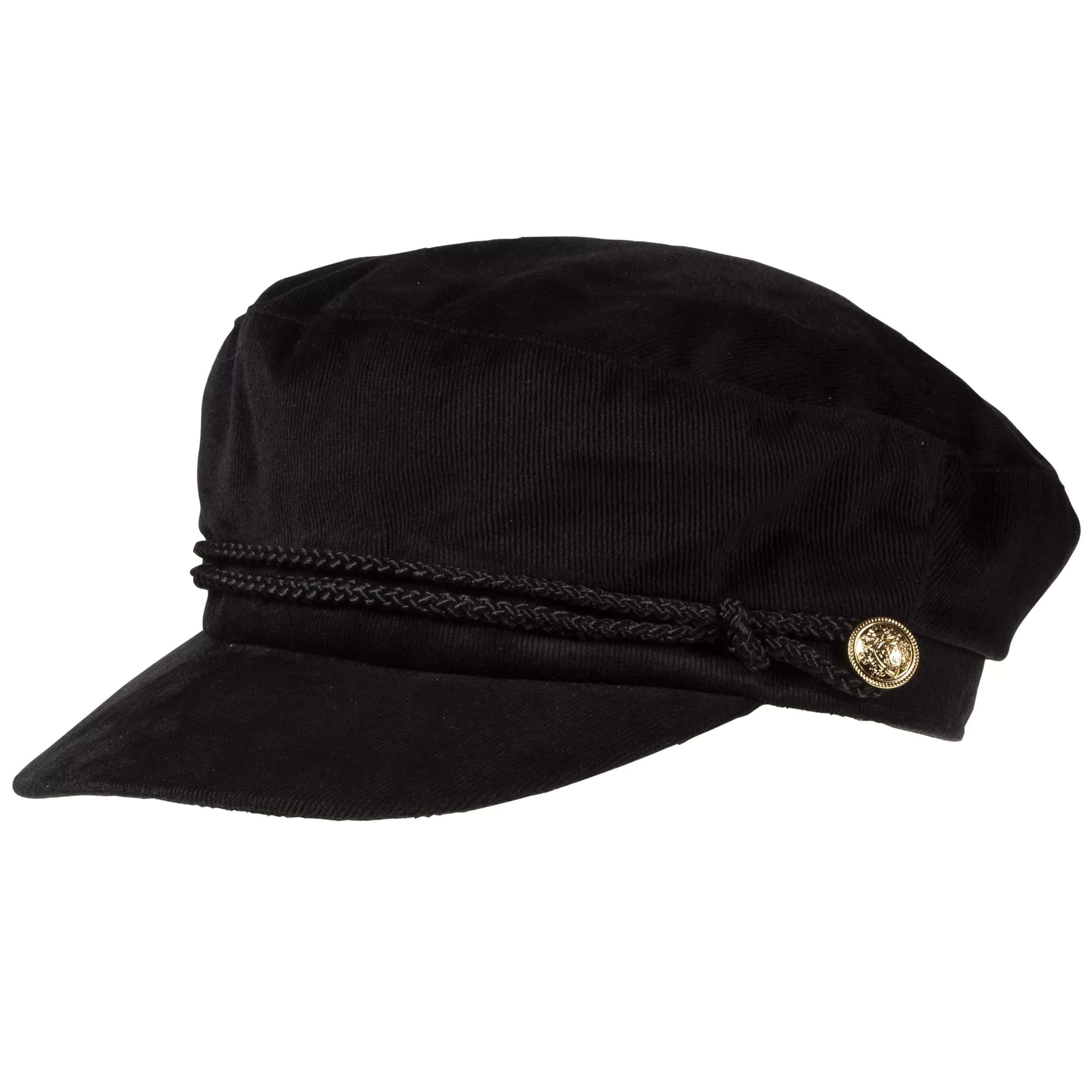 Casquette gavroche Femme velours Noir