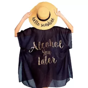 C.C Alcohol You Later Beach Cover Up Kimono