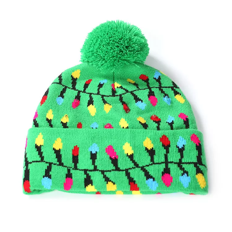 Christmas Flap with Ball Knitted Hat Adult Children's Hat