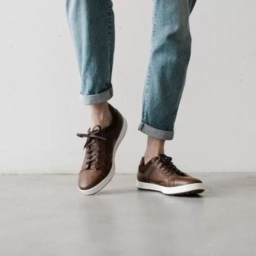 'Ciaran' men's vegan sneaker by Zette Shoes - cognac