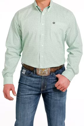 'Cinch' Men's Print Classic Fit Button Down - Green