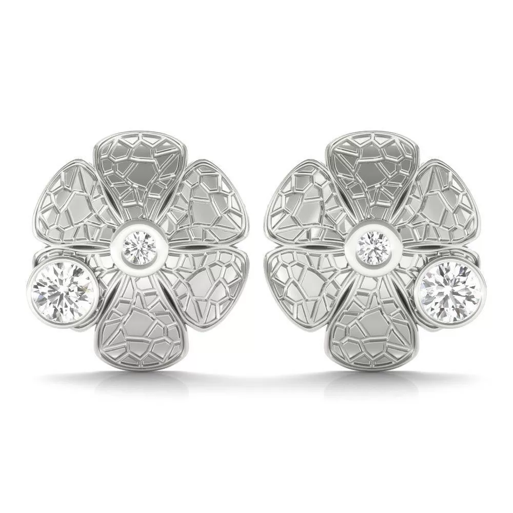 Collette Crackle Daisy Stud Earrings